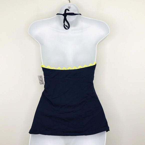 Anne Cole Women's Small Tankini Top Swimwear Ric-Rac Keyhole Navy Blue NWT B24 - Picture 5 of 5